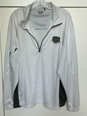 PING Men's Ohio Bobcats White Quarter-Zip Pullover